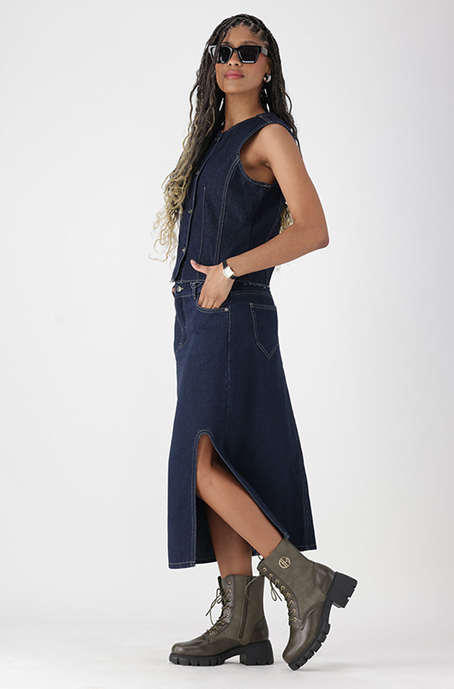 Ladies | Keziah Denim Waistcoat Vests