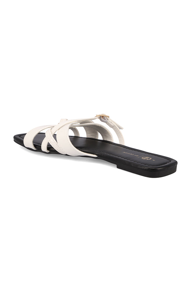 Crissy cross over double buckle patent sandal