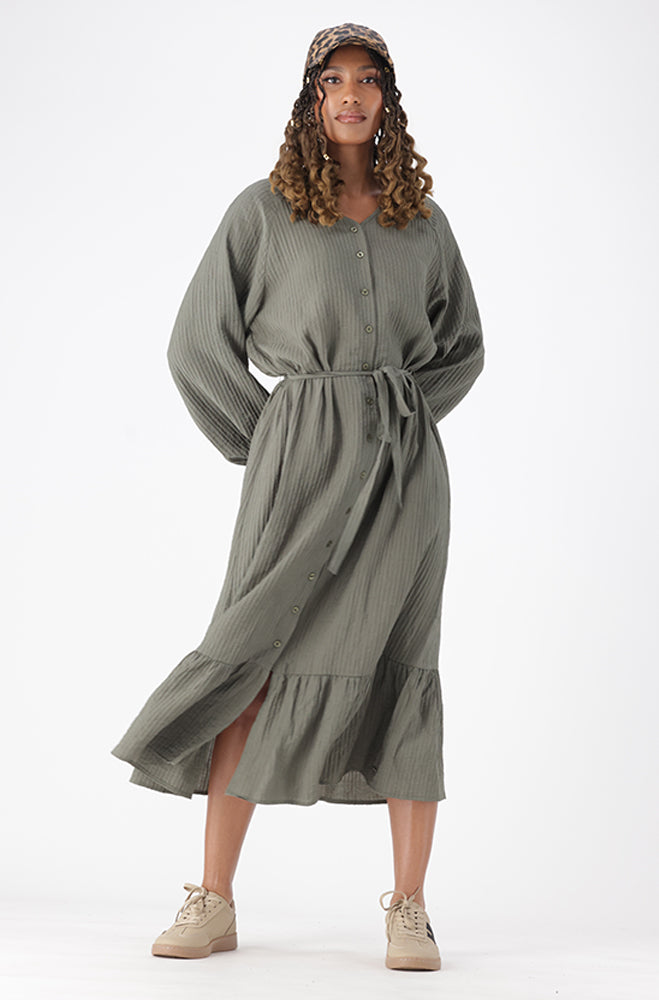 LOLA TEXTURED TIERED DRESS