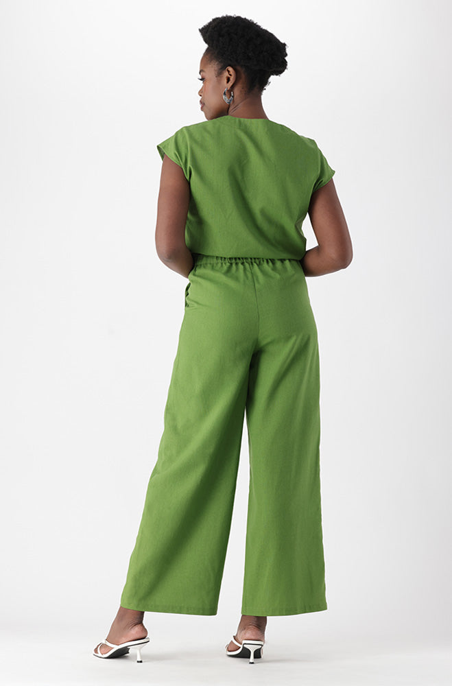 Andrea Linen Blend Top _ 165300 _ Green