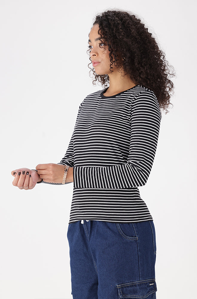CLEO STRIPE CREW NECK TEE