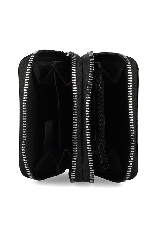 MEGAN CROC DOUBLE ZIP PURSE