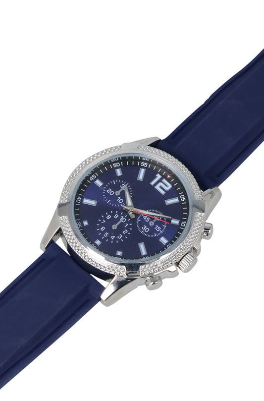MARIO SILICONE STRAP WATCH - BLUE