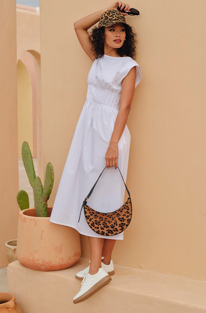 Ladies | Maxine Pintuck Poplin Dress _ 164758 White Dresses