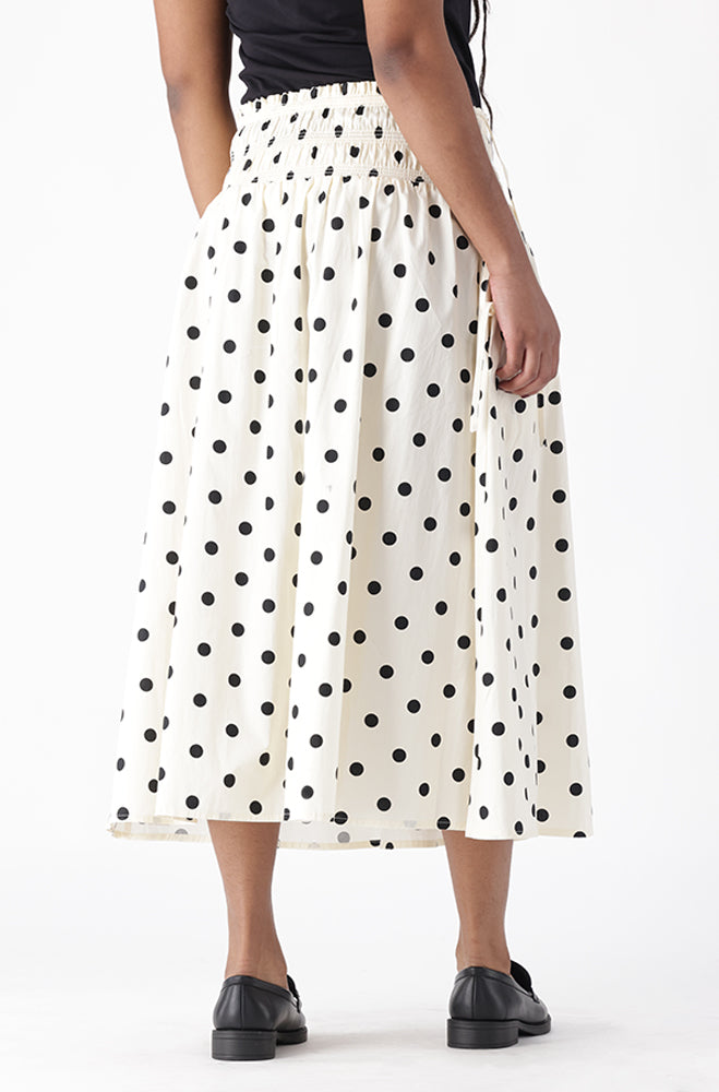 ARLOW SHIRRED MIDI SKIRT