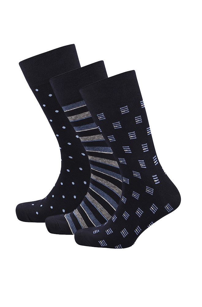 Underwear | Wesley Socks 3pk _ 164299 Navy Crew