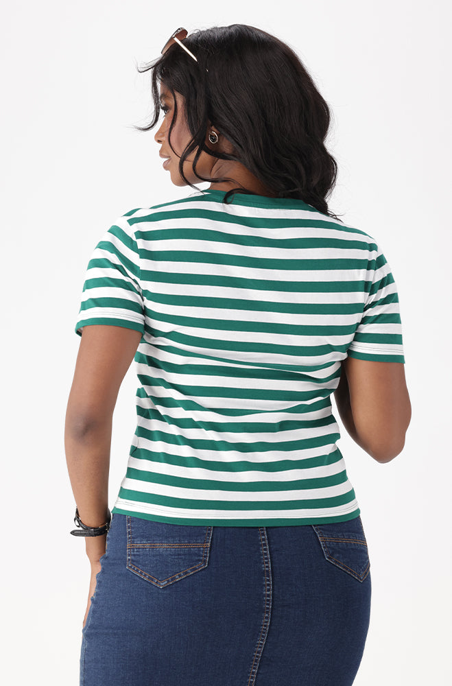 AIMEE CREW NECK STRIPE TEE