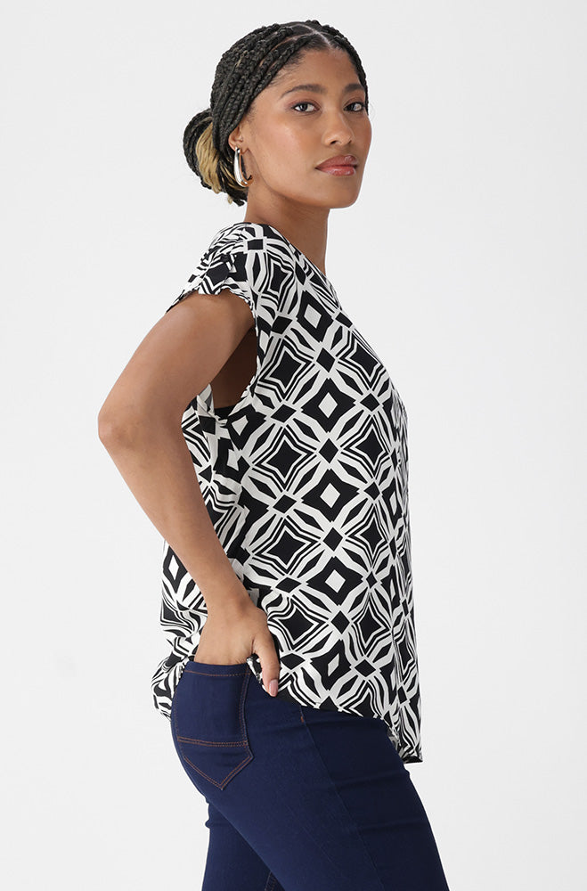 Ladies | Rose Boxy Top _ 162104 Natural Blouses