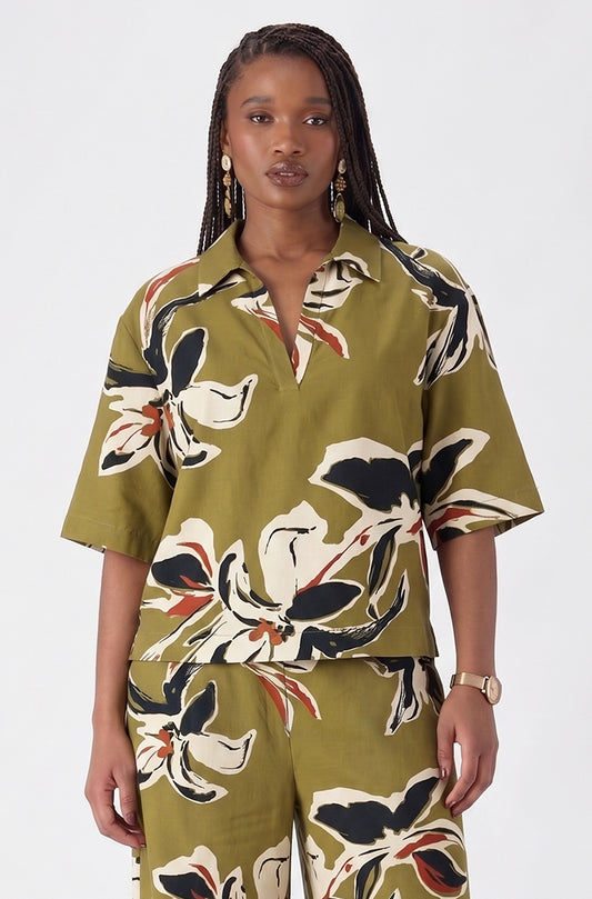 KARA PRINTED BOXY TOP