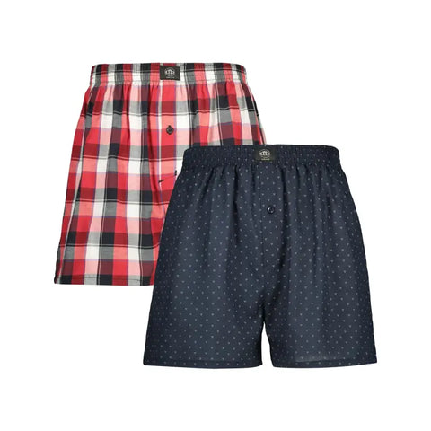 Dunns Clothing | Smalls | Ace Woven Boxers - 2 Pack _ 117737 Red