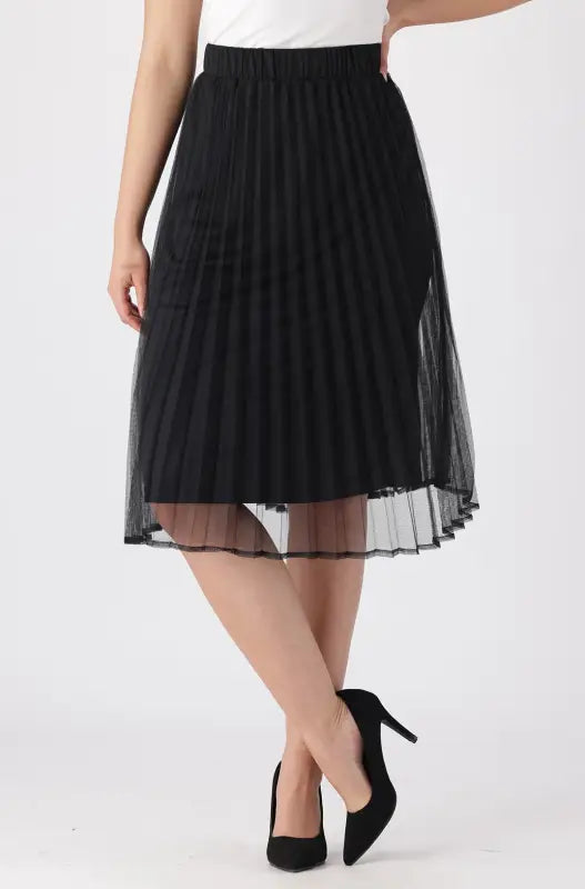 Dunns Clothing | Ladies Allie Tulle Skirt _ 143452 Black