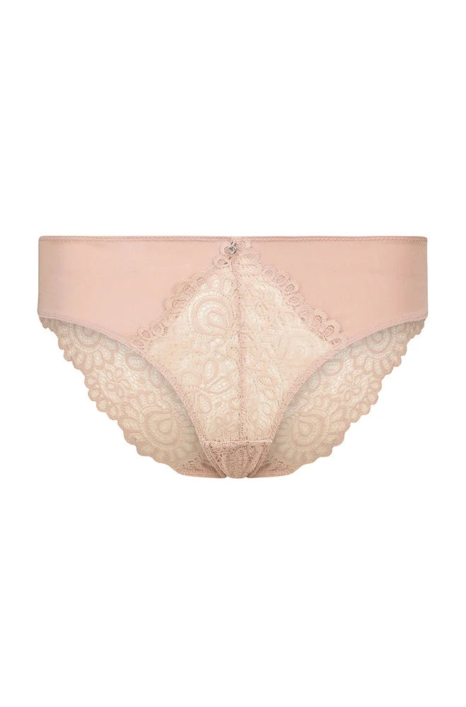 Dunns Clothing | Underwear | Ally Lace Insert Front/Back Bikini _ 155448 Pink