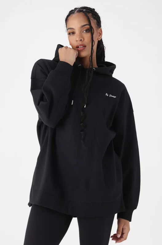 Dunns Clothing | Ladies | Alora Oversized Fleece Hoodie _ 145463 Black