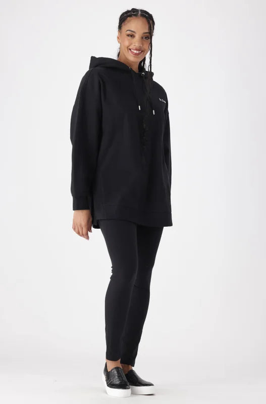 Dunns Clothing | Ladies | Alora Oversized Fleece Hoodie _ 145463 Black