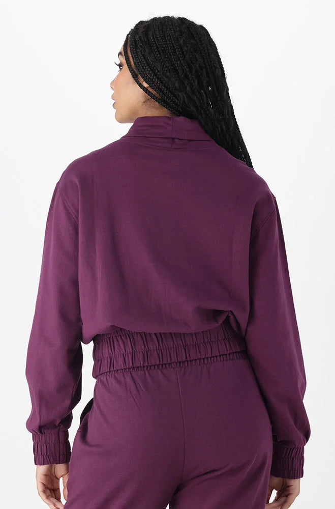 Dunns Clothing | Ladies | Amaya Poloneck Fleece Top _ 145514 Purple