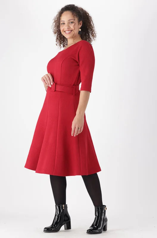 Dunns Clothing | Ladies | Arden Flair Dress _ 138985 Red