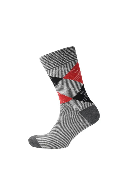 Dunns Clothing | Underwear | Argyle Single Socks _ 148833 Charcoal Mel