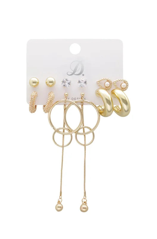 Dunns Clothing | Accessories | Bailey 6 Pack Earrings _ 148673 Gold
