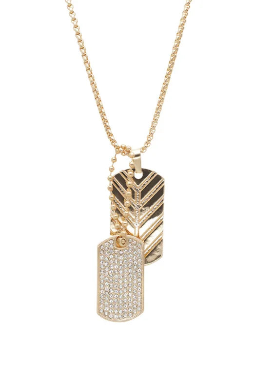 Dunns Clothing | Accessories | Bradley Double Tag Pendant Necklace _ 148005 Gold