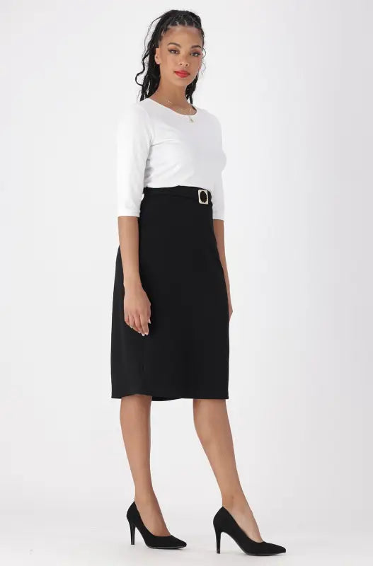 Dunns Clothing | Ladies | Brandy Pencil Skirt _ 148346 Black