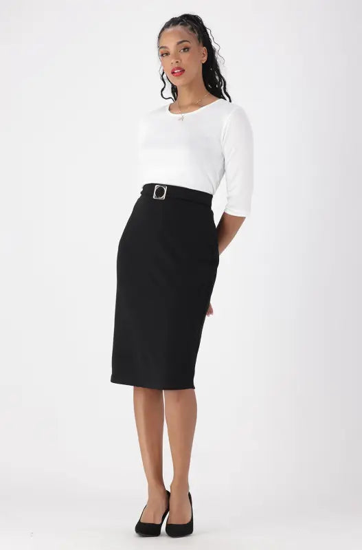Dunns Clothing | Ladies | Brandy Pencil Skirt _ 148346 Black