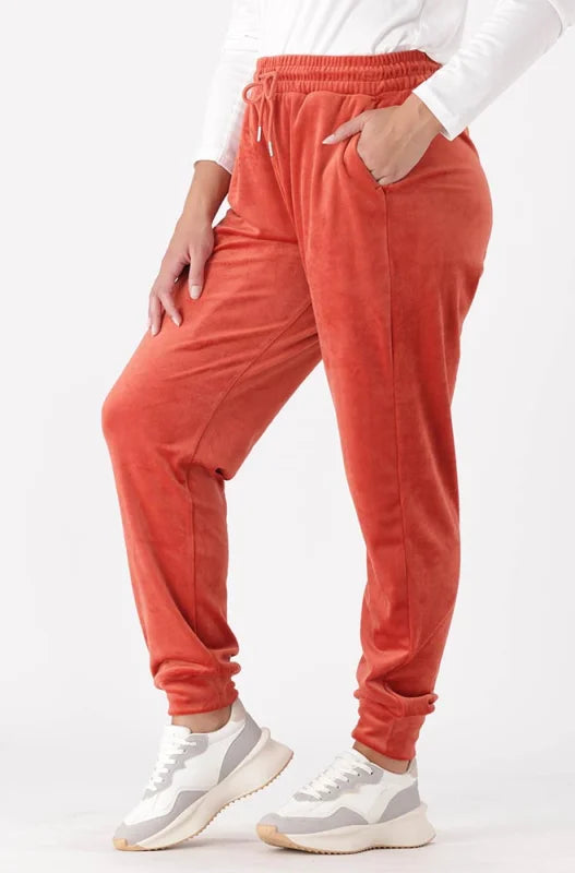 Dunns Clothing | Ladies | Britney Velour Jogger _ 145961 Orange