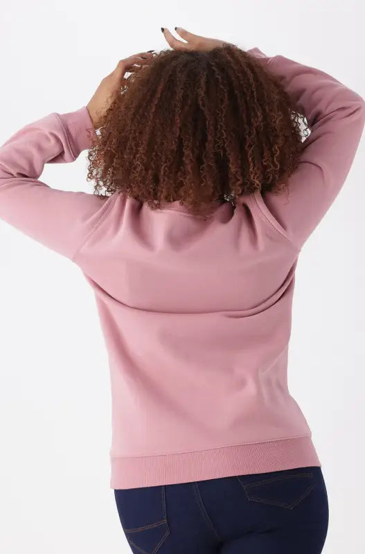Dunns Clothing | Ladies | Brooklyn Fleece Crew Neck _ 139293 Pink