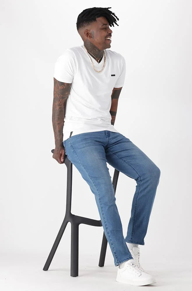 Dunns Clothing | Mens | Cedar Slim Fit Jean _ 123868 Bleach Denim