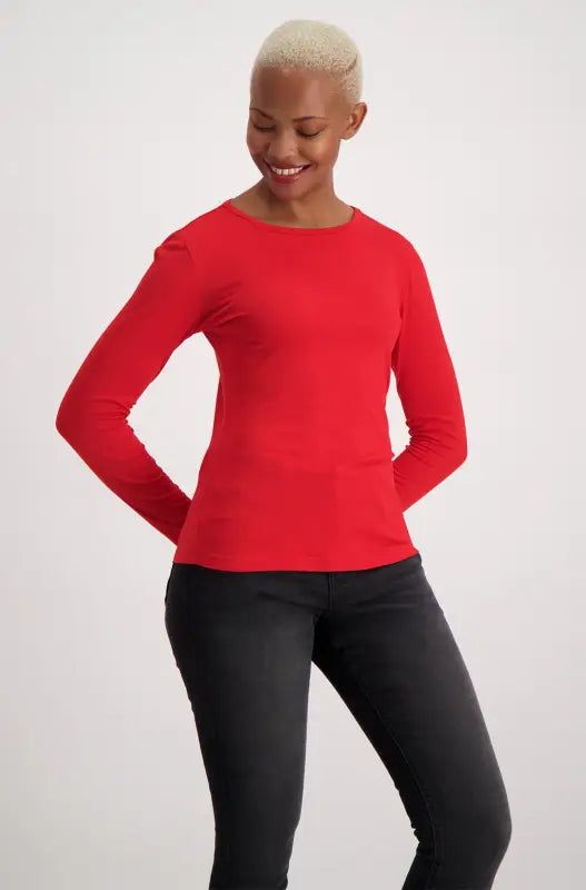 Dunns Clothing | Ladies | Cleo Crew Neck Tee _ 129568 Red