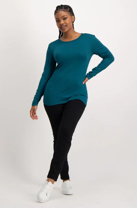 Dunns Clothing | Ladies | Cleo Crew Neck Tee _ 136519 Teal