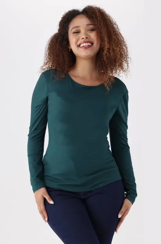 Dunns Clothing | Ladies | Cleo Crew Neck Tee _ 136529 Green
