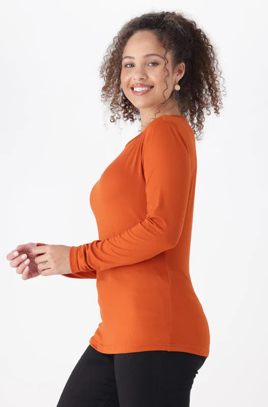Dunns Clothing | Ladies | Cleo Crew Neck Tee _ 149079 Orange