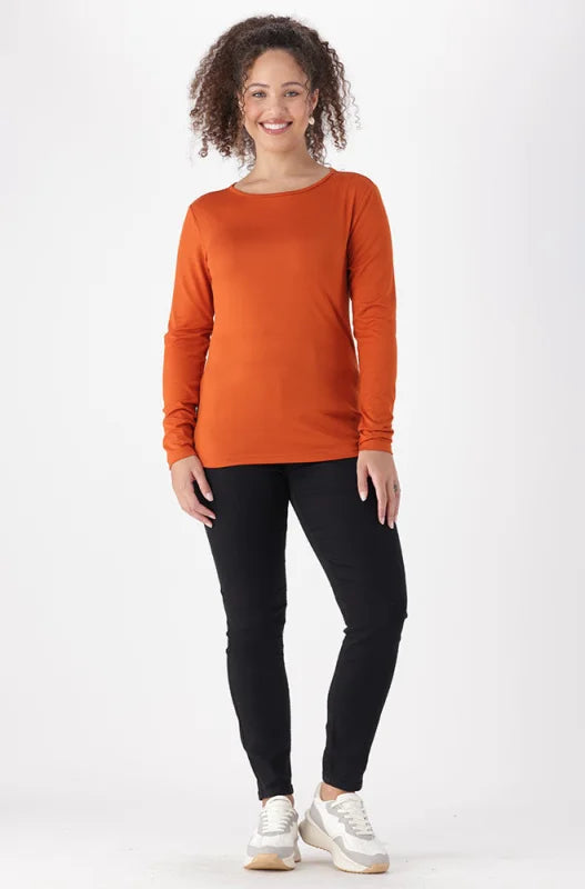 Dunns Clothing | Ladies | Cleo Crew Neck Tee _ 149079 Orange