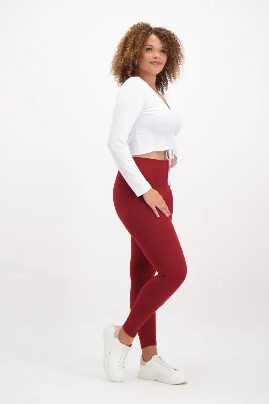 Dunns Clothing | Ladies | Danay Essential Legging _ 130316 Red