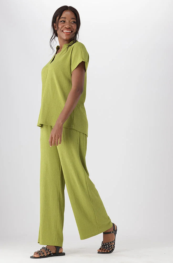 Dunns Clothing | Ladies | Edith Shortsleeve Portofino Top _ 151186 Green