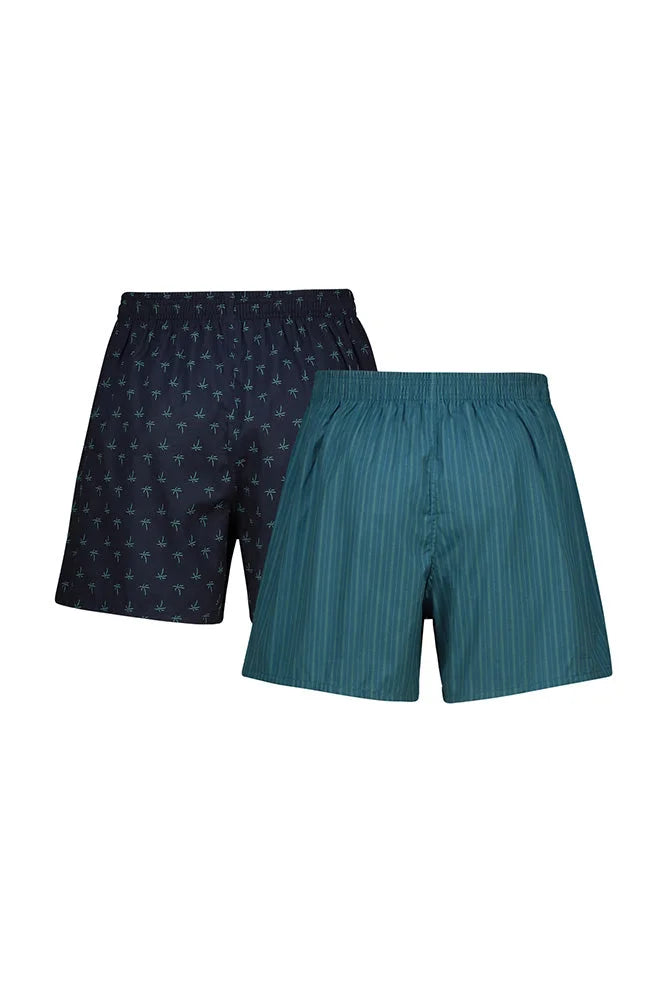 Dunns Clothing | Underwear | Elmar Woven Boxers 2pk _ 150649 Green