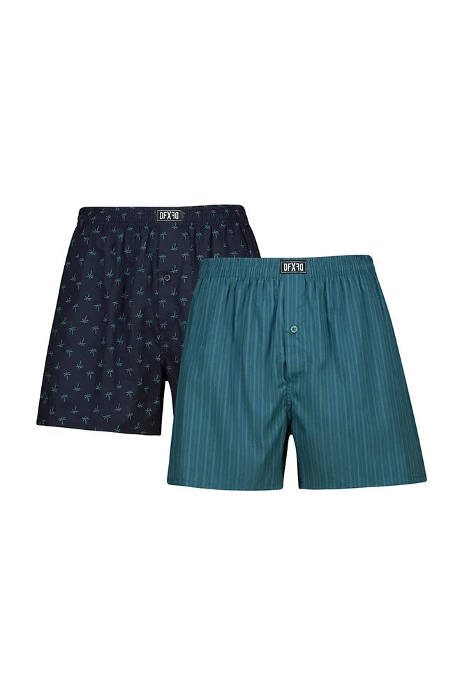 Dunns Clothing | Underwear | Elmar Woven Boxers 2pk _ 150649 Green