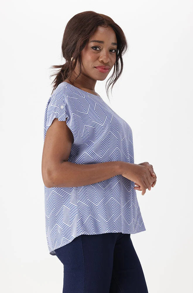 Dunns Clothing | Ladies | Emma Boxy Top _ 151261 Blue