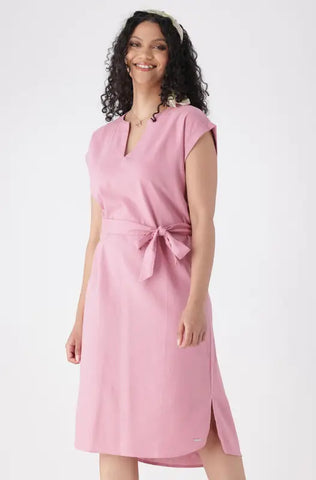 Dunns Clothing | Ladies | Gia Belted Dress _ 144087 Pink