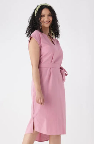 Dunns Clothing | Ladies | Gia Belted Dress _ 144087 Pink