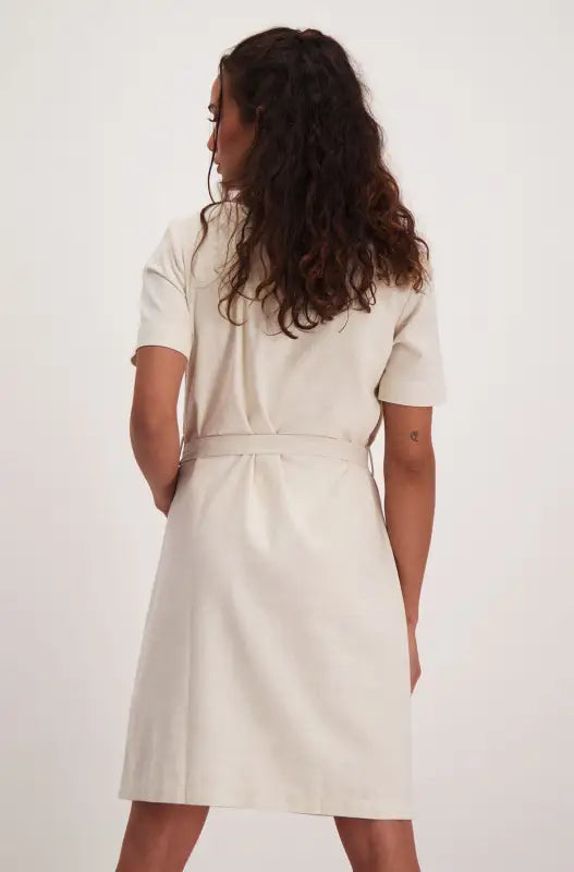 Dunns Clothing | Ladies Gia Belted Shift Dress _ 140923 Natural