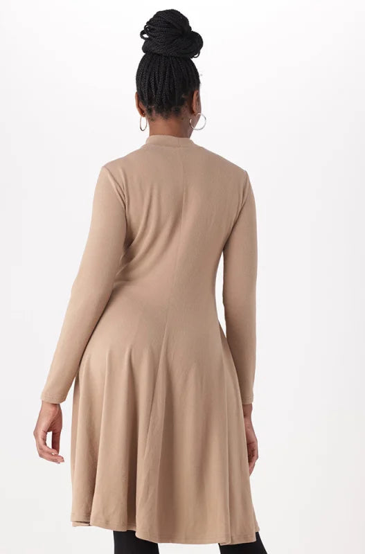 Dunns Clothing | Ladies | Gia Fit And Flare Turtle Neck Dress _ 148641 Taupe