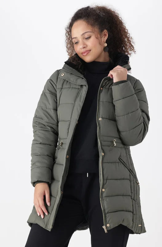 Dunns Clothing | Ladies | Gia Puffer Jacket _ 145128 Fatigue