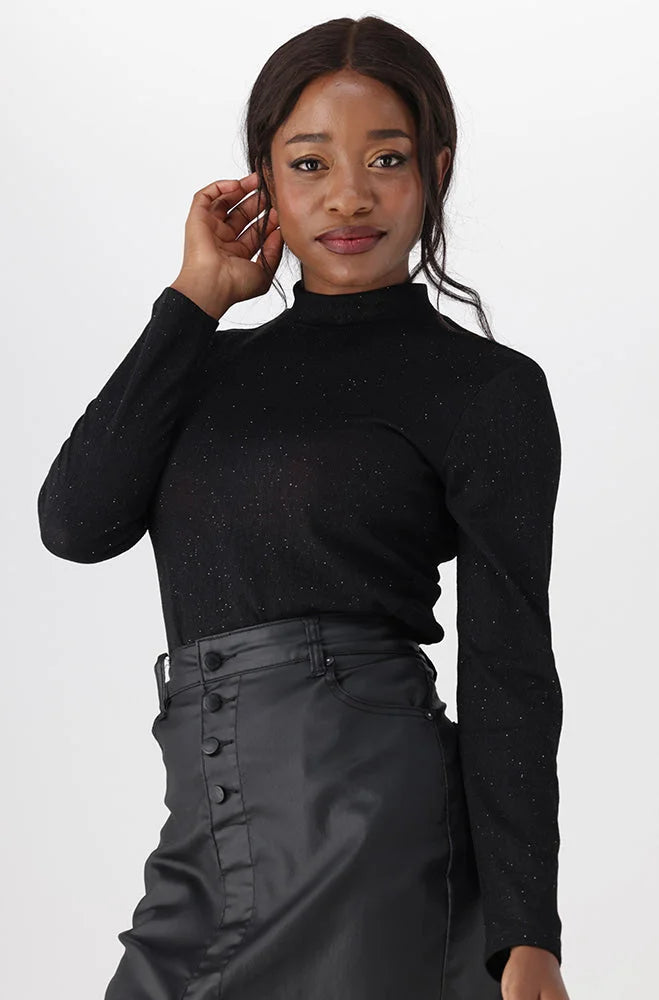 Dunns Clothing Gloria Turtle Neck Top 148383 Black R159