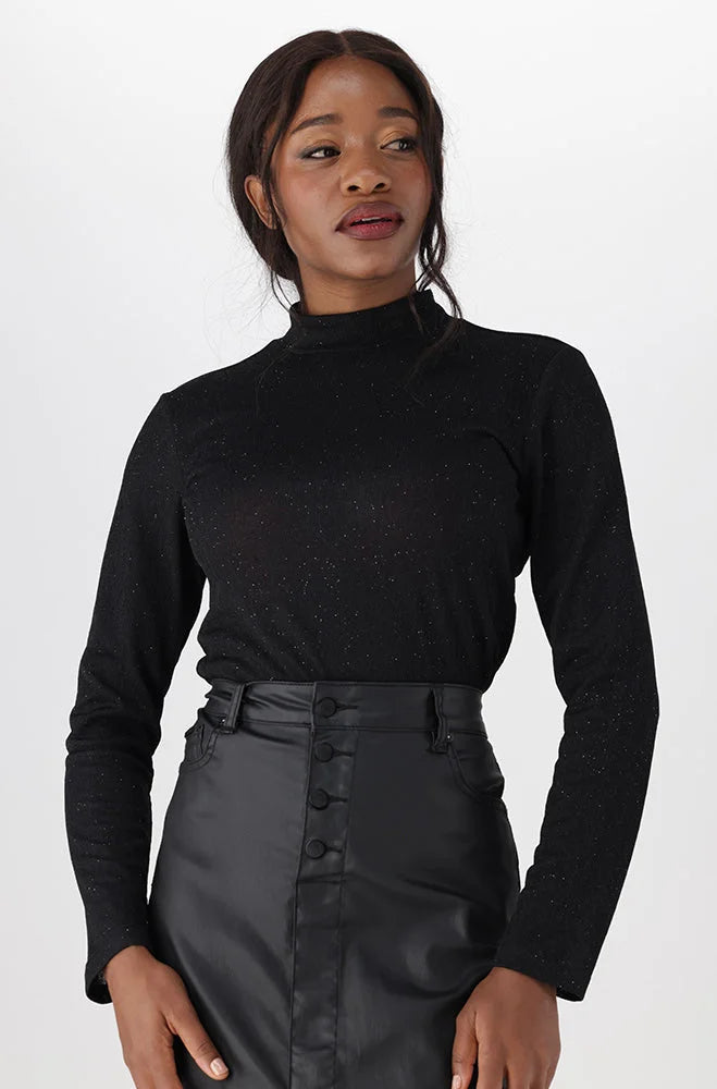 Dunns Clothing | Ladies | Gloria Turtle Neck Top _ 148383 Black