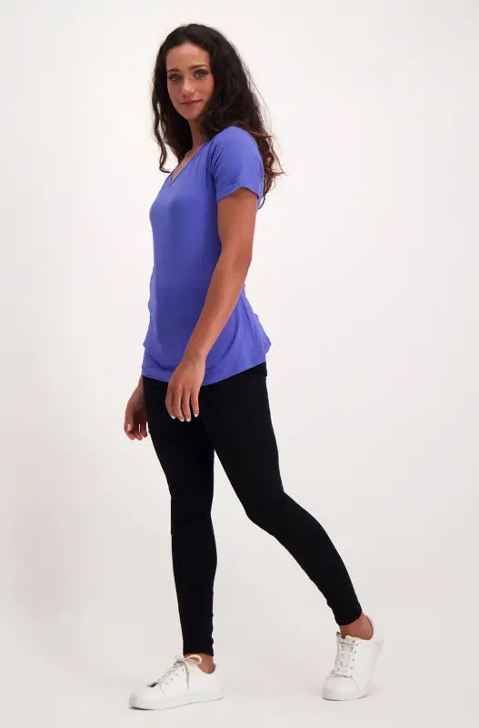 Dunns Clothing | Ladies | Grace V Neck Tee _ 141312 Blue