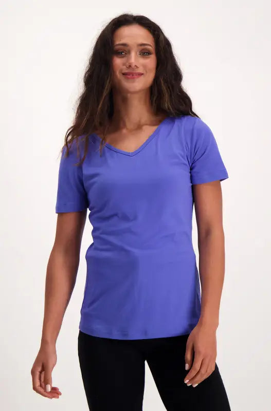 Dunns Clothing | Ladies | Grace V Neck Tee _ 141312 Blue