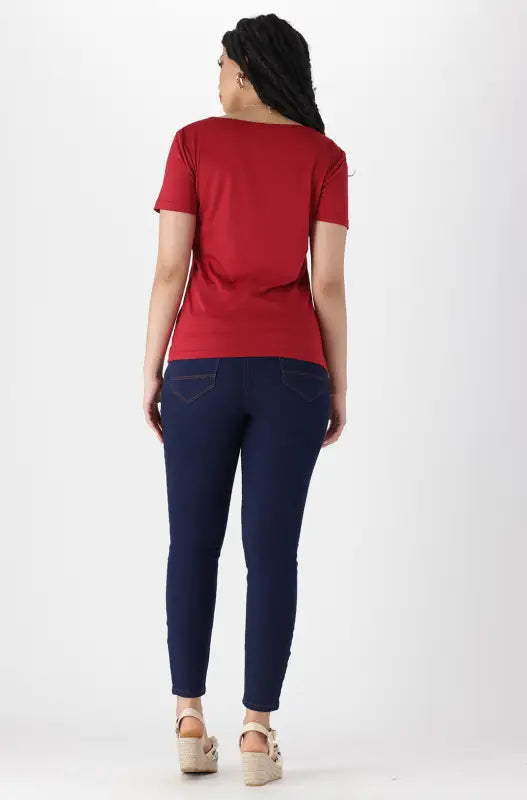 Dunns Clothing | Ladies | Grace V Neck Tee _ 141318 Red