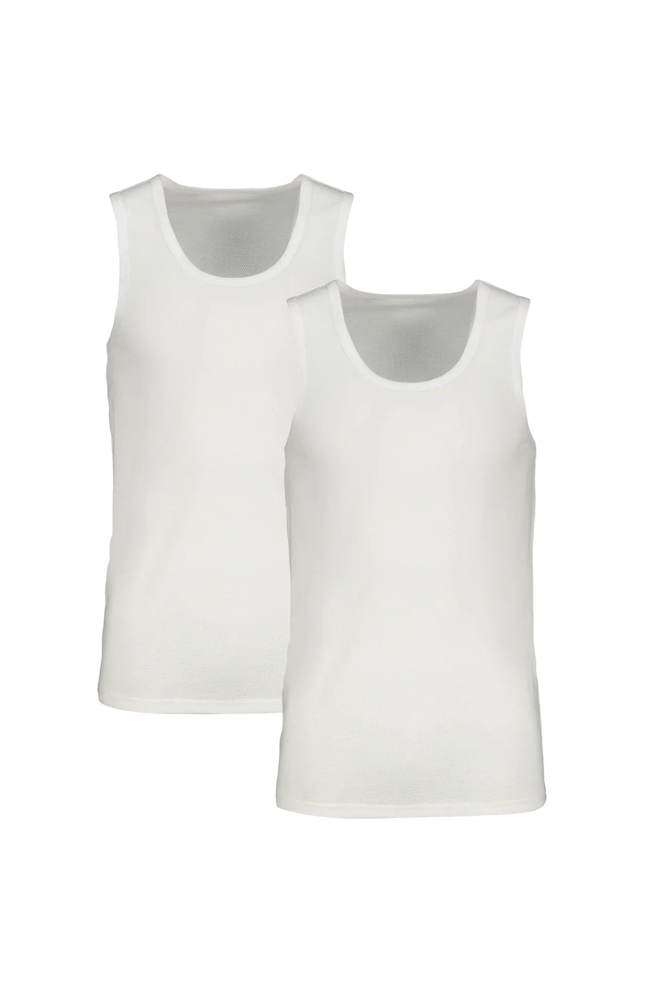Dunns Clothing | Underwear | Hancock Eyelet Vest - 2 Pack _ 147383 White