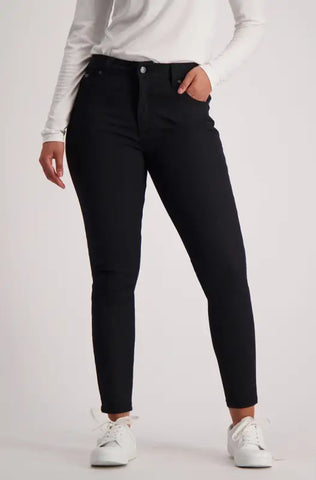 Dunns Clothing | Ladies | Harmony Midrise Coated Jeans _ 138659 Black
